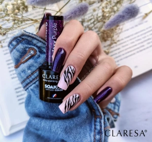 CLARESA SOAK OFF HYBRID NAIL POLISH GALAXY PURPLE 5ML