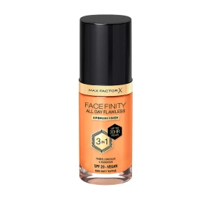 MAX FACTOR FACEFINITY ALL DAY FLAWLESS 3IN1 VEGAN FOUNDATION N84 SOFT TOFFEE 30ML 