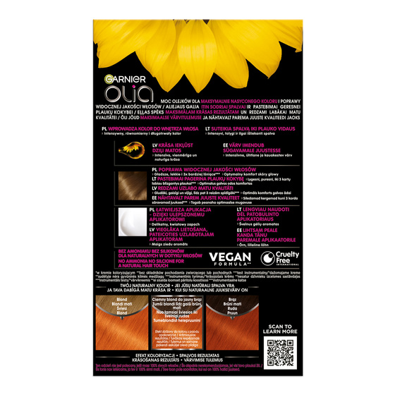 GARNIER OLIA PERMANENT HAIR COLOR NO AMMONIA 7.40 INTENSIVE COPPER