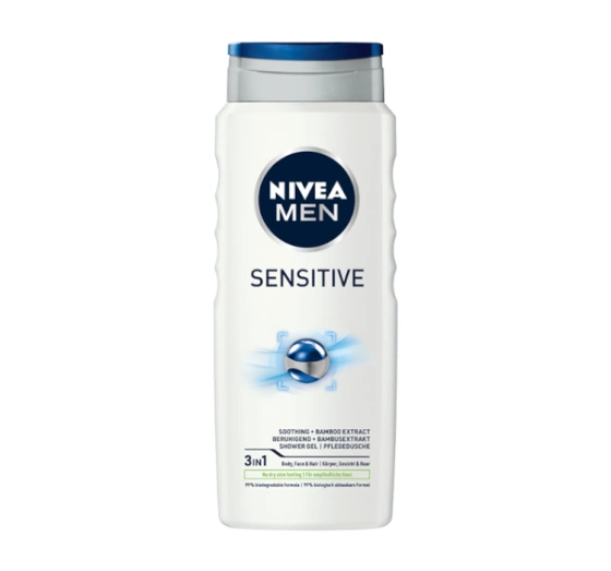 NIVEA MEN SENSITIVE SOOTHING SHOWER GEL FOR MEN FOR BODY, FACE AND HAIR 500ML