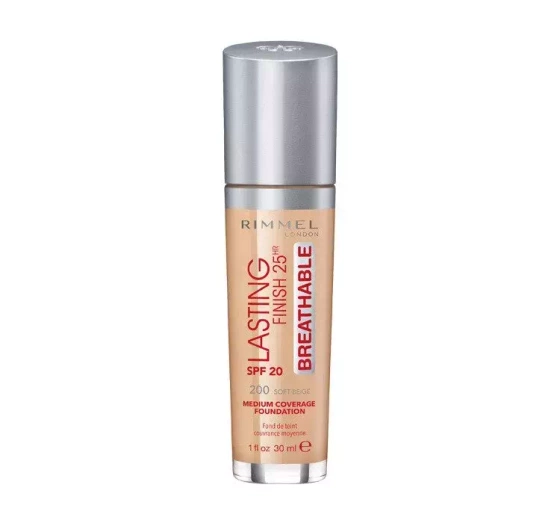 RIMMEL LASTING FINISH 25H BREATHABLE FOUNDATION 200 SOFT BEIGE