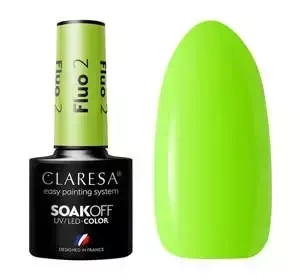 CLARESA SOAK OFF UV HYBRID NAIL POLISH FLUO 2 5ML