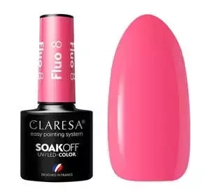 CLARESA SOAK OFF HYBRID NAIL POLISH FLUO 8 5ML