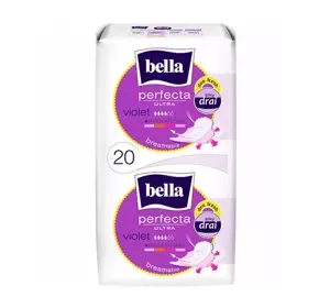 BELLA PERFECTA ULTRA VIOLET FEMINE PADS WITH WINGS 20 PCS
