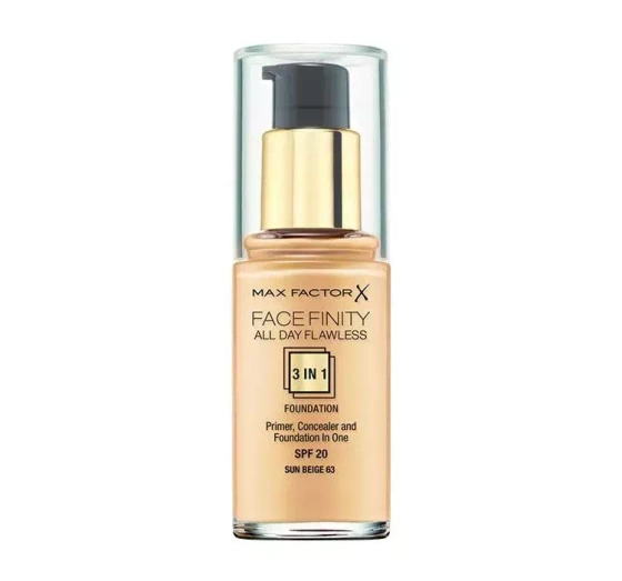 MAX FACTOR FACEFINITY 3IN1 FOUNDATION 63 SUN BEIGE 30ML