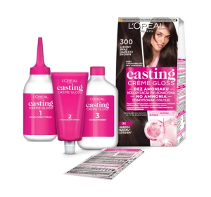 LOREAL CASTING CREME GLOSS SEMI PERMANENT HAIR DYE 300 DARK BROWN