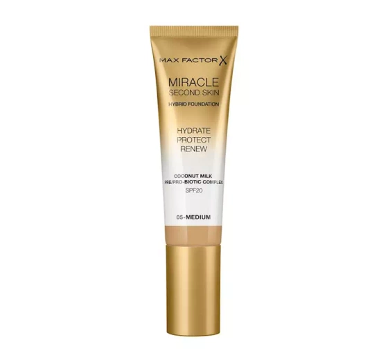 MAX FACTOR MIRACLE SECOND SKIN FOUNDATION 05 MEDIUM 30ML