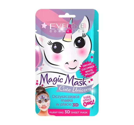 EVELINE MAGIC MASK CLEANSING SHEET MASK 3D CUTE UNICORN