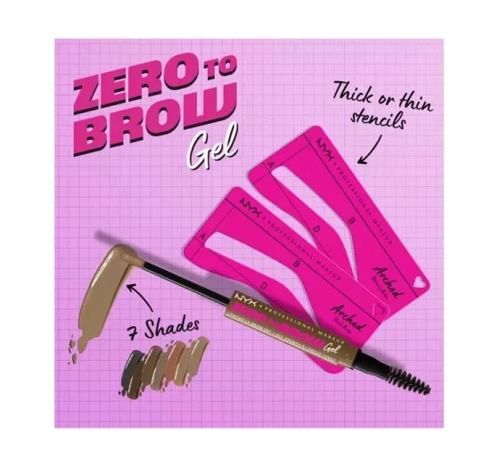 NYX PROFESSIONAL MAKEUP ZERO TO BROW LONG-LASTING BROW GEL 08 BLACK 2ML