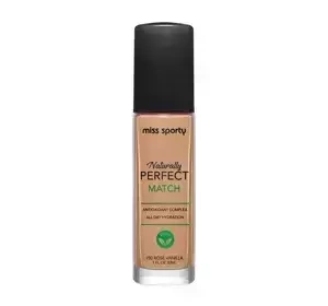 MISS SPORTY NATURALLY PERFECT MATCH FACE FOUNDATION 150 ROSE VANILLA 30ML