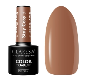 CLARESA SOAK OFF HYBRID NAIL POLISH STAY COSY 3 5ML