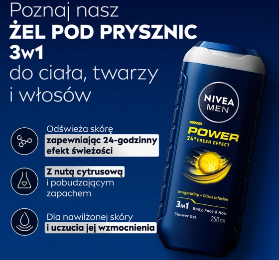 Click on photo to zoom it NIVEA MEN POWER FRESH SHOWER GEL FOR MEN FOR BODY FACE AND HAIR 500ML