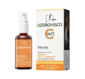 UZDROVISCO PRE-AGE NORMALIZING FACE SERUM 15% C COMPLEX AGAINST DISCOLORATIONS 30ML