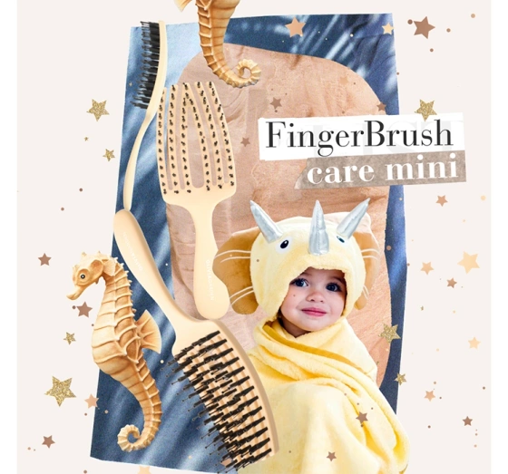 OLIVIA GARDEN FINGERBRUSH CARE MINI KIDS HAIR BRUSH YELLOW