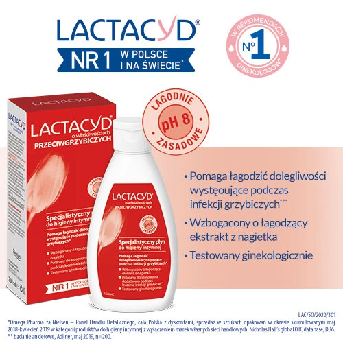LACTACYD ANTIFUNGAL GYNECOLOGICAL LIQUID FOR INTIMATE HYGIENE 200ML