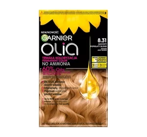 GARNIER OLIA PERMANENT HAIR COLOR NO AMMONIA 8.31 GOLDEN ASHY BLONDE