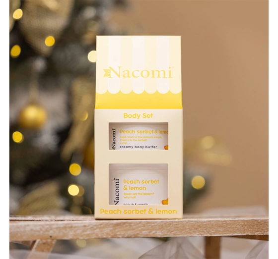 NACOMI PEACH SORBET & LEMON GIFT SET BODY BUTTER + BODY SCRUB