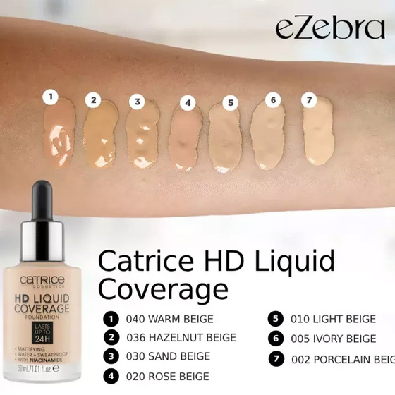 CATRICE HD LIQUID COVERAGE FOUNDATION 010 LIGHT BEIGE 30ML