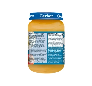 Gerber dessert after 6 months Apples, bananas and mango with creamy cottage cheese 190g