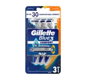 Gillette Blue 3 Comfort Disposable Razors for Men Pack of 3