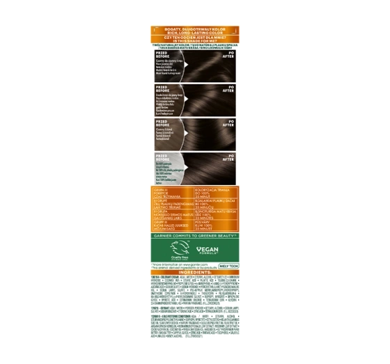 GARNIER COLOUR NATURALS PERMANENT HAIR DYE 3 DARK BROWN