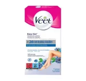 VEET EASY-GEL WAX STRIP FOR EPILATION SENSITIVE SKIN 12 PIECES