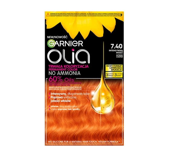 Click on photo to zoom it GARNIER OLIA PERMANENT HAIR COLOR NO AMMONIA 7.40 INTENSIVE COPPER