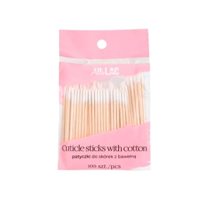 AlleLac Wooden Sticks with Cotton Tips 100 pcs