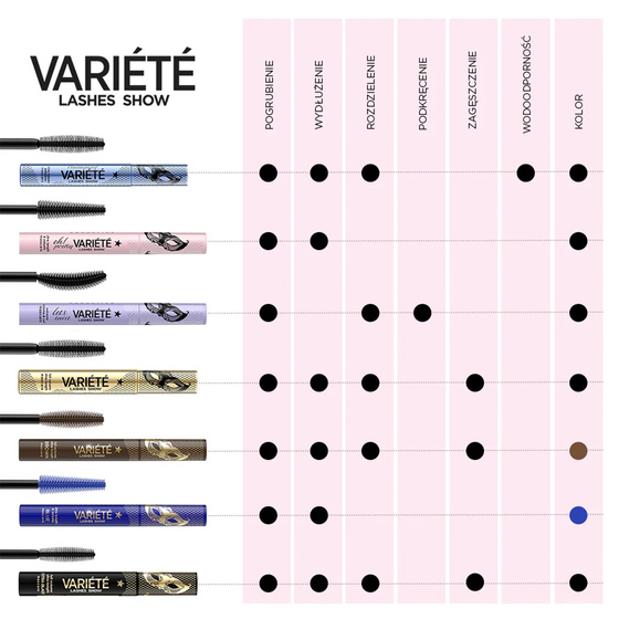 EVELINE VARIETE LASHES SHOW MASCARA 10ML