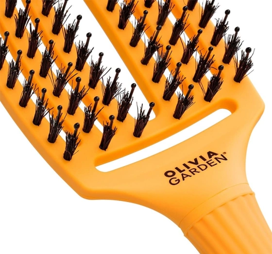 OLIVIA GARDEN FINGERBRUSH COMBO ON THE ROAD HAIR BRUSH YELLOW SUNSHINE