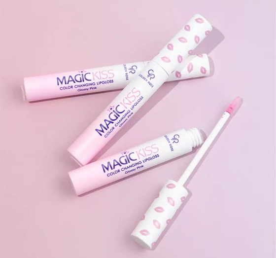 GOLDEN ROSE MAGIC KISS COLOR CHANGING LIP GLOSS GLOSSY PINK 10ML