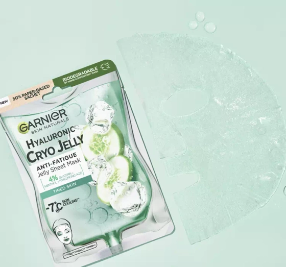 GARNIER HYALURONIC CRYO JELLY HYDRATING JELLY SHEET MASK WITH COOLING EFFECT 27G
