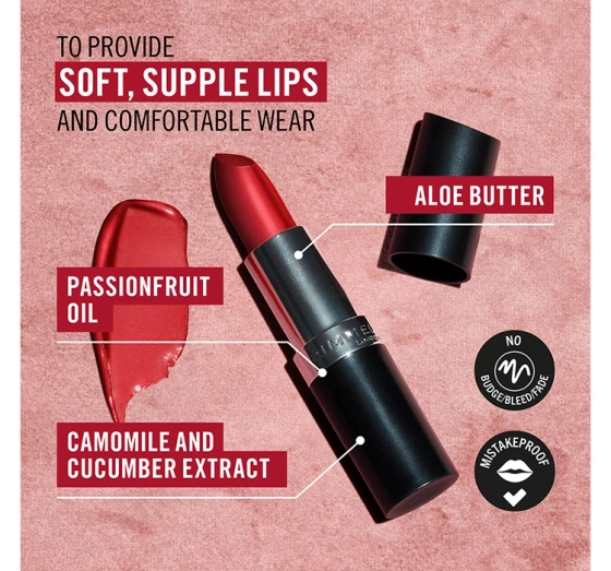 Click on photo to zoom it Rimmel Lasting Finish Satin Lipstick 310 Regent Street Red 4g