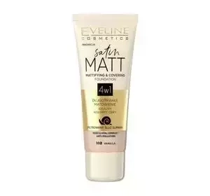 EVELINE SATIN MATT MATTIFYING FOUNDATION 102 VANILLA 30ML