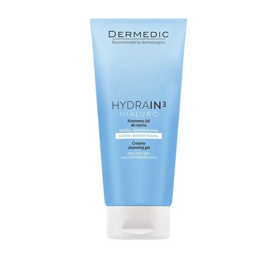 DERMEDIC HYDRAIN3 CREAMY FACE WASH GEL FOR DRY AND DEHYDRATED SKIN 200ML