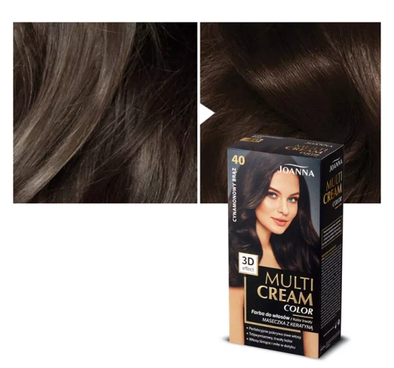 JOANNA MULTI CREAM COLOR PERMANENT HAIR DYE 40 CINNAMON BROWN