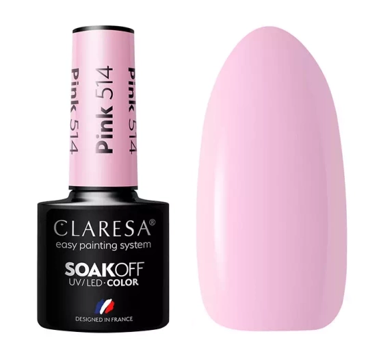 CLARESA SOAK OFF HYBRID NAIL POLISH PINK 514 5ML