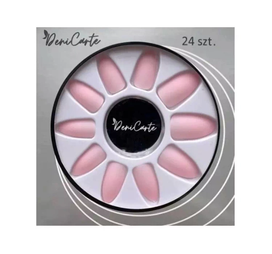 DENI CARTE ARTIFICIAL NAILS SET MATTE LIGHT NUDE 24 PCS.+ ADHESIVE 2G 6604