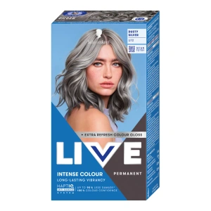 SCHWARZKOPF LIVE INTENSE COLOUR URBAN METALLICS PERMANENT HAIR COLOUR U72 DUSTY SILVER