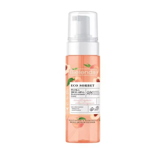 BIELENDA ECO SORBET PEACH MOISTURIZING AND REFRESHING MICELLAR FOAM 150ML