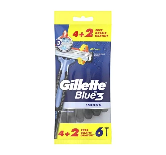 GILLETTE BLUE 3 DISPOSABLE RAZORS 4 + 2 PIECES