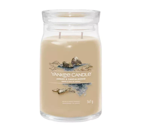 YANKEE CANDLE SIGNATURE SCENTED CANDLE AMBER & SANDALWOOD 567G