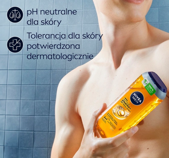 NIVEA MEN Active Energy Energising 3-in-1 Shower Gel 500ml