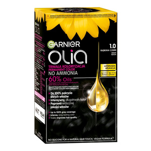 GARNIER OLIA PERMANENT HAIR COLOR NO AMMONIA 1.0 DEEP BLACK
