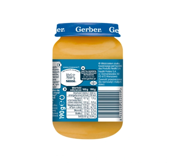 Gerber dessert after 6 months Apples, bananas and mango with creamy cottage cheese 190g