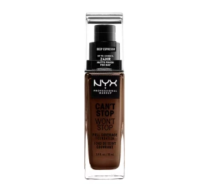 NYX PROFESSIONAL MAKEUP CAN'T STOP WON'T STOP COVERING FOUNDATION 24 DEEP ESPRESSO 30ML