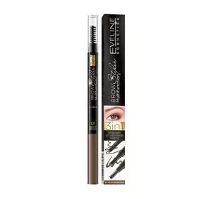 EVELINE BROW STYLER MULTIFUNCTION 3in1 EYEBROW PENCIL 01 MEDIUM BROWN