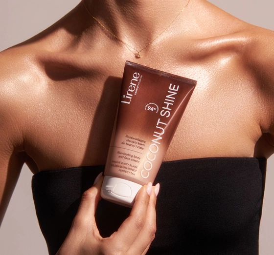 LIRENE COCONUT SHINE ILLUMINATING GOLDEN FACE AND BODY CREAM 150ML