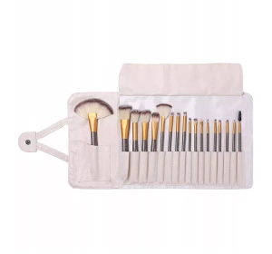 A SET OF 18 PROFESSIONAL MAKEUP BRUSHES + CASE BAG