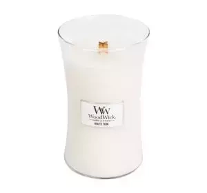 WOODWICK LARGE JAR CANDLE SCENTED CANDLE WHITE TEAK 610G